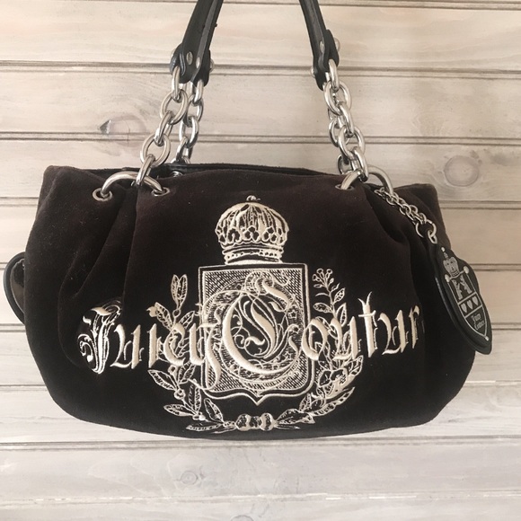 juicy couture black velvet purse